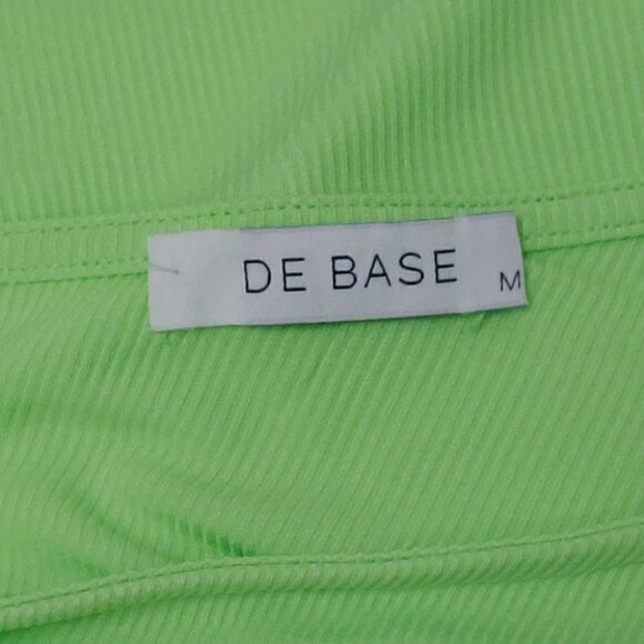 NWOT DEBASE off-shoulder ribbed long sleeves neon green bodysuit - Picture 11 of 13